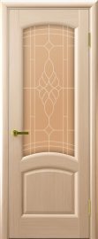 Изображение товара Межкомнатная шпонированная дверь Luxor Legend Лаура Беленый дуб остекленная